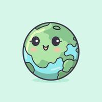 Earth day flat illustration. Cute earth ecology concept vector illustration.