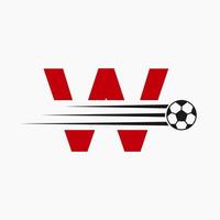 Initial Letter W Soccer Football Logo. Soccer Club Symbol vector