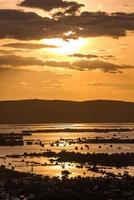 Top view of Irrawaddy River from Mandalay hill at Mandalay, Myanmar. photo