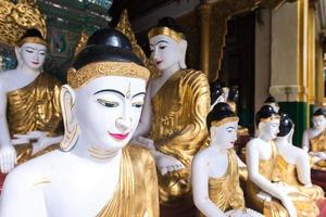 The arrangement of Buddha images in Myanmar temple photo
