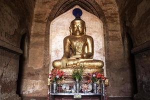 Sacred Buddha image in the temple photo