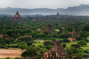 Landscape view of ancient temples, Old Bagan, Myanmar photo