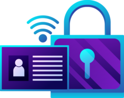 digital dados proteção Projeto elemento ícone. cyber segurança ilustração. nuvem Informática rede segurança conceito png