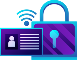 Digital Daten Schutz Design Element Symbol. Cyber Sicherheit Illustration. Wolke Computing Netzwerk Sicherheit Konzept png