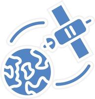Satellite Earth Vector Icon Design