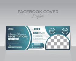 School Facebook Cover Template Design vector