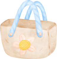 Cute sweet pastel Eco-Friendly reusable empty plain shopping Bag watercolor png