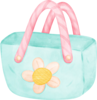 Cute sweet pastel Eco-Friendly reusable empty plain shopping Bag watercolor png