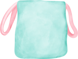 Cute sweet pastel Eco-Friendly reusable empty plain shopping Bag watercolor png