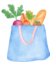 Empty Earth Eco-Friendly reusable shopping tote Bag watercolor png