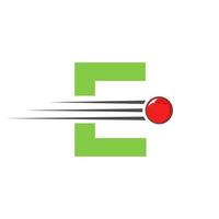 Initial Letter E Bowling Logo. Bowling Ball Symbol Vector Template