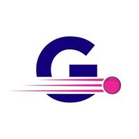 Initial Letter G Bowling Logo. Bowling Ball Symbol Vector Template