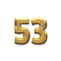 numero 53 oro lusso png