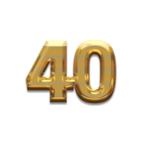 nombre 40 or luxe png