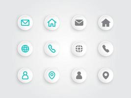 Business Profile Contact Icons Pack vector