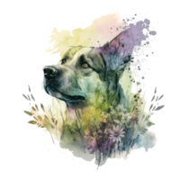 dog watercolor . AI Generated png
