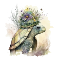 Tortuga acuarela . ai generado png