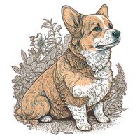 Corgi . AI Generated png