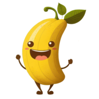 cute happy banana character . AI Generated png