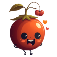 fofa feliz tamarillo personagem . ai gerado png