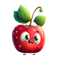 cute happy apple character . AI Generated png