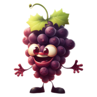 cute happy  grapes character . AI Generated png