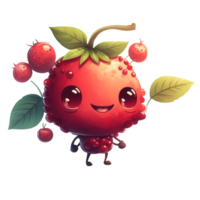 cute happy cranberry character . AI Generated png