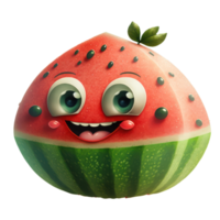 cute happy melon character . AI Generated png