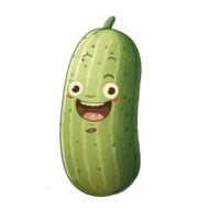 cute happy cucumber character . AI Generated png