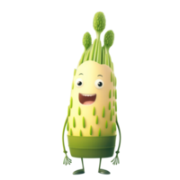 schattig gelukkig asperges karakter . ai gegenereerd png