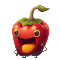 cute happy bell pepper character . AI Generated png