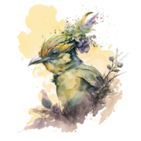 Bird watercolor . AI Generated png