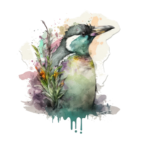 Penguin watercolor . AI Generated png