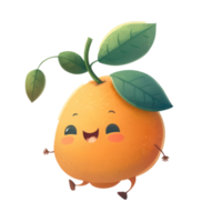 cute happy apricot character . AI Generated png