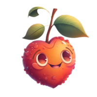 mignonne content nectarine personnage . ai généré png