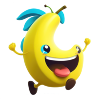 cute happy banana character . AI Generated png