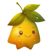 cute happy star fruit character . AI Generated png