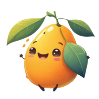 cute happy mango character . AI Generated png