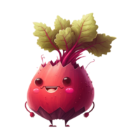 cute happy beet character . AI Generated png