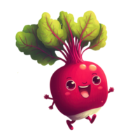 cute happy beet character . AI Generated png