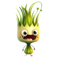 cute happy leek character . AI Generated png