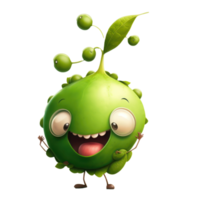 cute happy pea character . AI Generated png