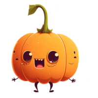 cute happy pumpkin character . AI Generated png