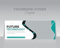 Technology Facebook Cover Template Design vector