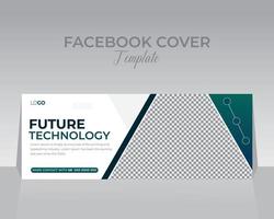 Technology Facebook Cover Template Design vector