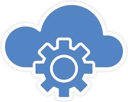 Cloud Settings Vector Icon Design
