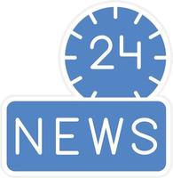 24 Hours News Vector Icon Design