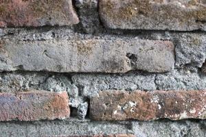 photo of brick texture with cement on the wall