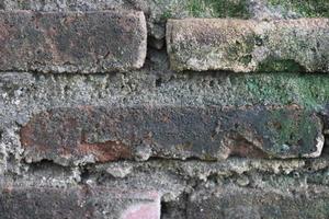 photo of brick texture with cement on the wall