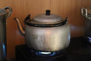 photo of hot kettle on stove